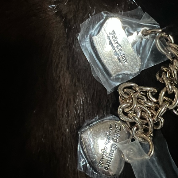 Juicy Couture hot pink wristlet coin purse Brand New wallet heart bling charms - Picture 7 of 10